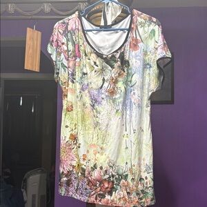 Roz & Ali Multicolor Floral Blouse